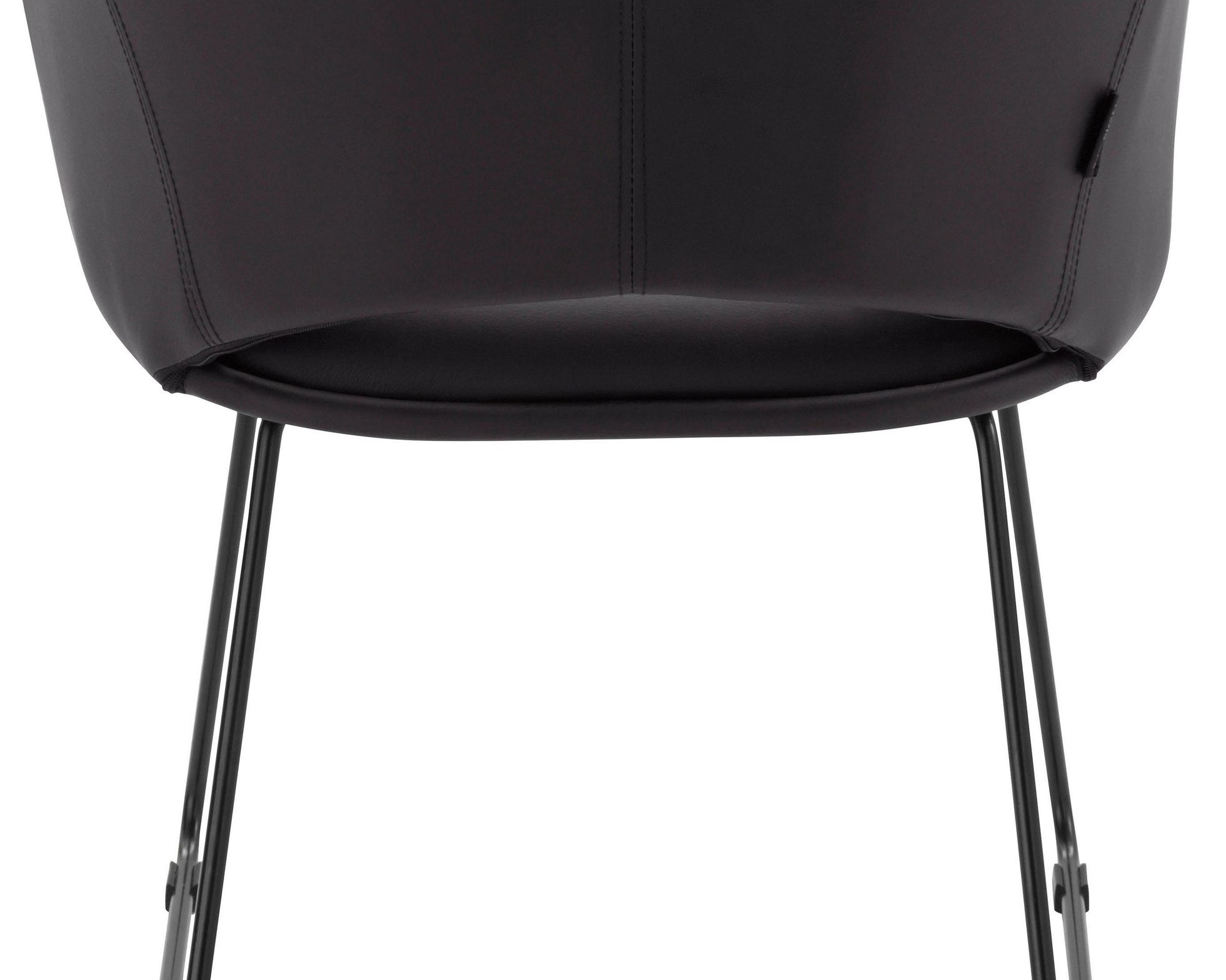 Scaun cu cotiere Plai, imitatie piele, cadru metalic, negru Arboteca