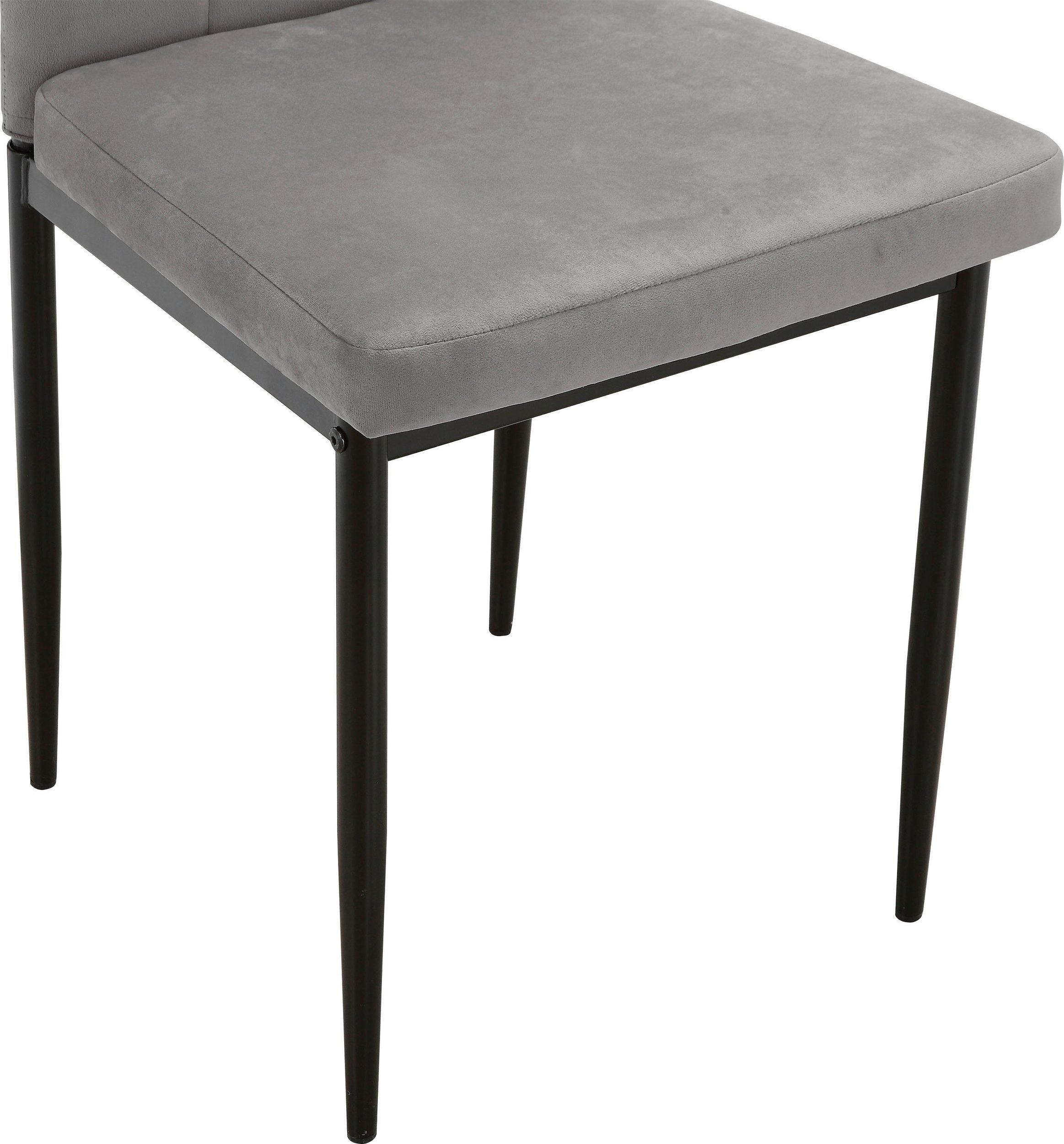 Scaun tapitat Remus, catifea, cadru metalic, gri Arboteca