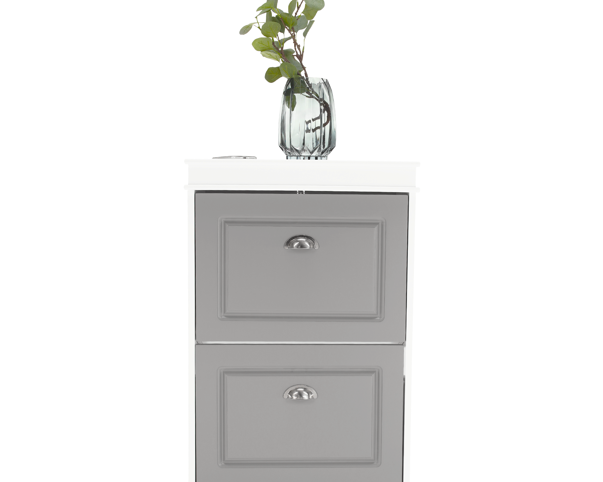 Pantofar SEBER TIP 1, 2 uși, alb/gri, 53,5 cm Kondela