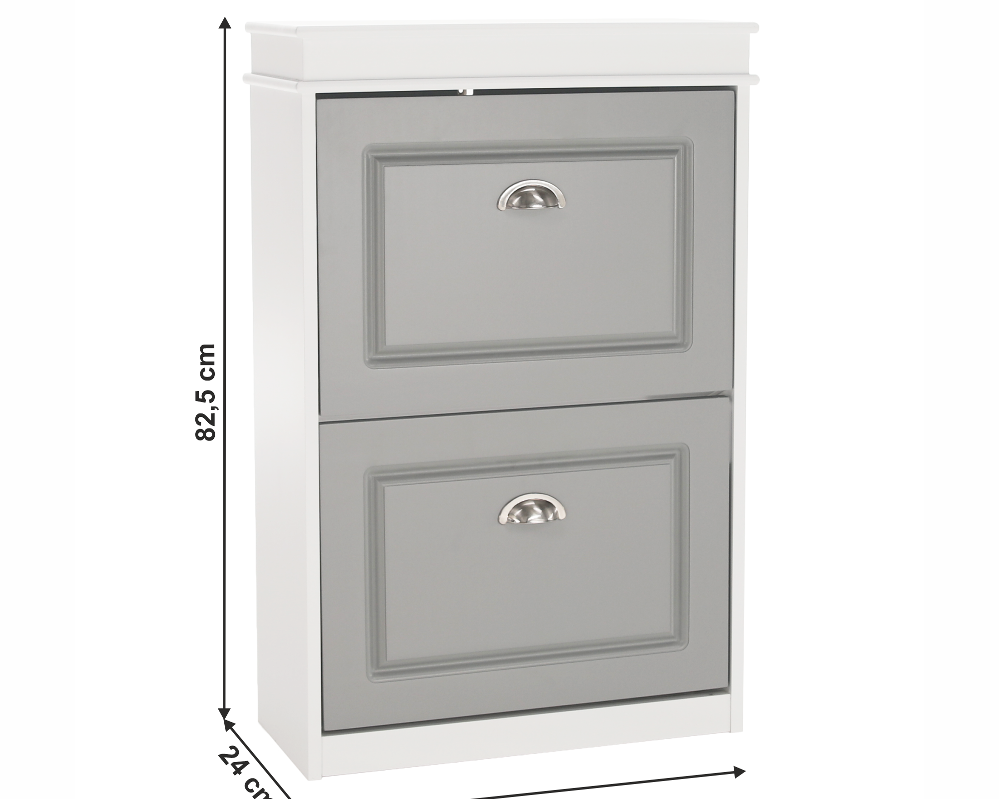 Pantofar SEBER TIP 1, 2 uși, alb/gri, 53,5 cm Kondela