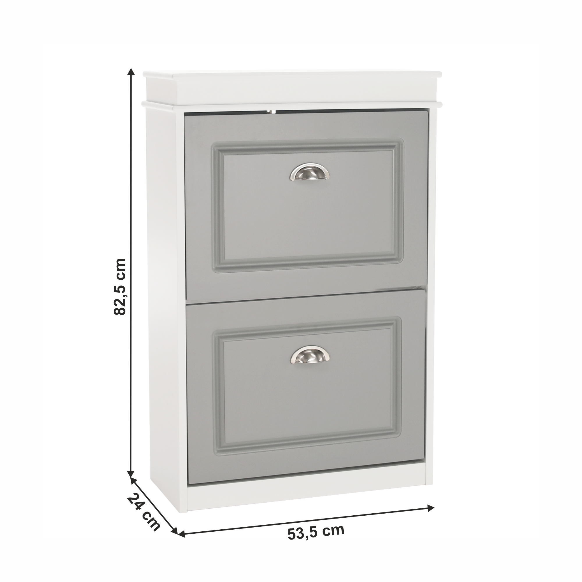 Pantofar SEBER TIP 1, 2 uși, alb/gri, 53,5 cm Kondela