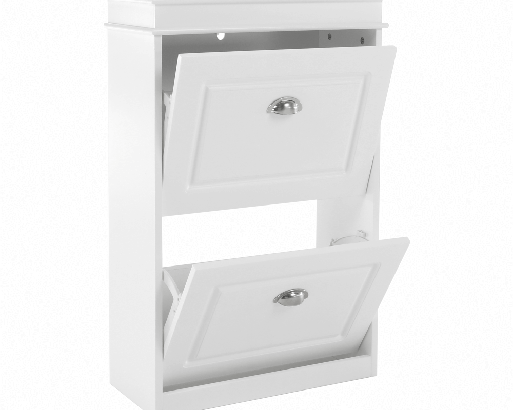 Pantofar SEBER TYP 1, 2 uși, alb, 53,5 cm Kondela