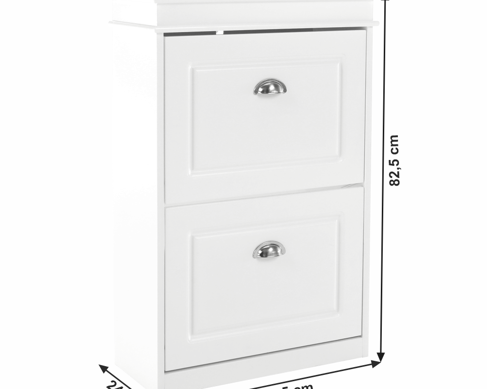 Pantofar SEBER TYP 1, 2 uși, alb, 53,5 cm Kondela