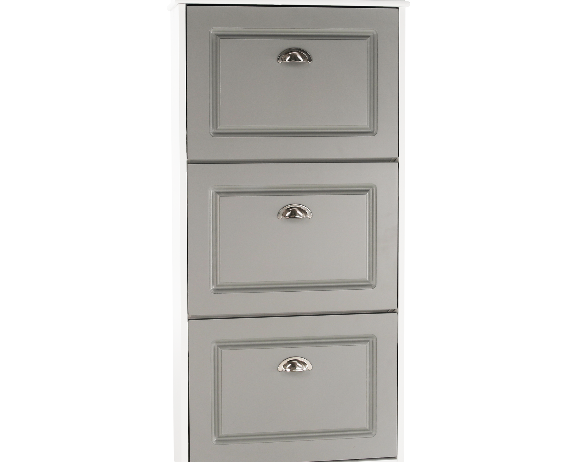 Pantofar SEBER TYP 2, 3 uși, gri/alb, 53,5 cm Kondela
