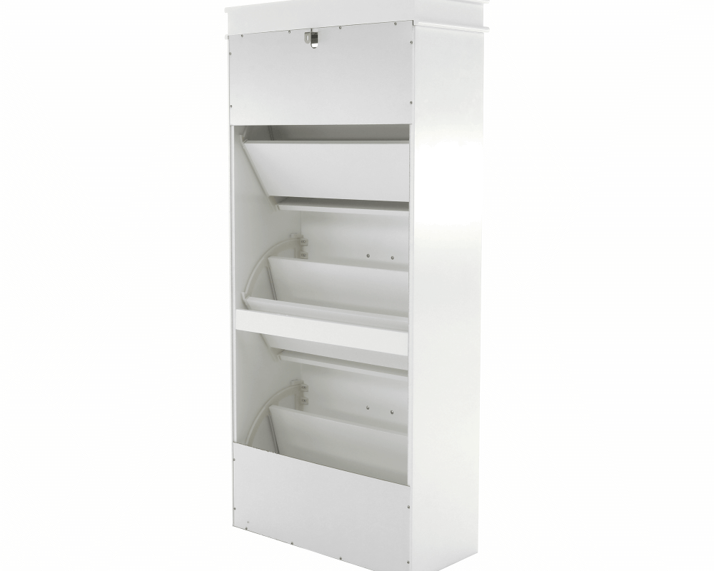Pantofar SEBER TYP 2, 3 uși, alb, 53,5 cm Kondela