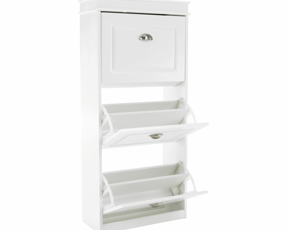 Pantofar SEBER TYP 2, 3 uși, alb, 53,5 cm Kondela
