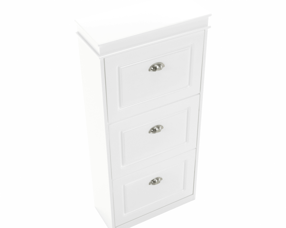 Pantofar SEBER TYP 2, 3 uși, alb, 53,5 cm Kondela