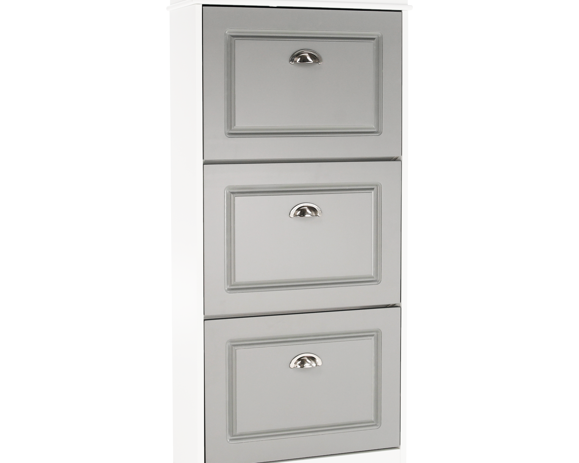 Pantofar SEBER TYP 2, 3 uși, gri/alb, 53,5 cm Kondela