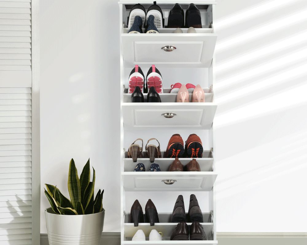 Pantofar SEBER TYP 3, 4 uși, alb, 53,5 cm Kondela