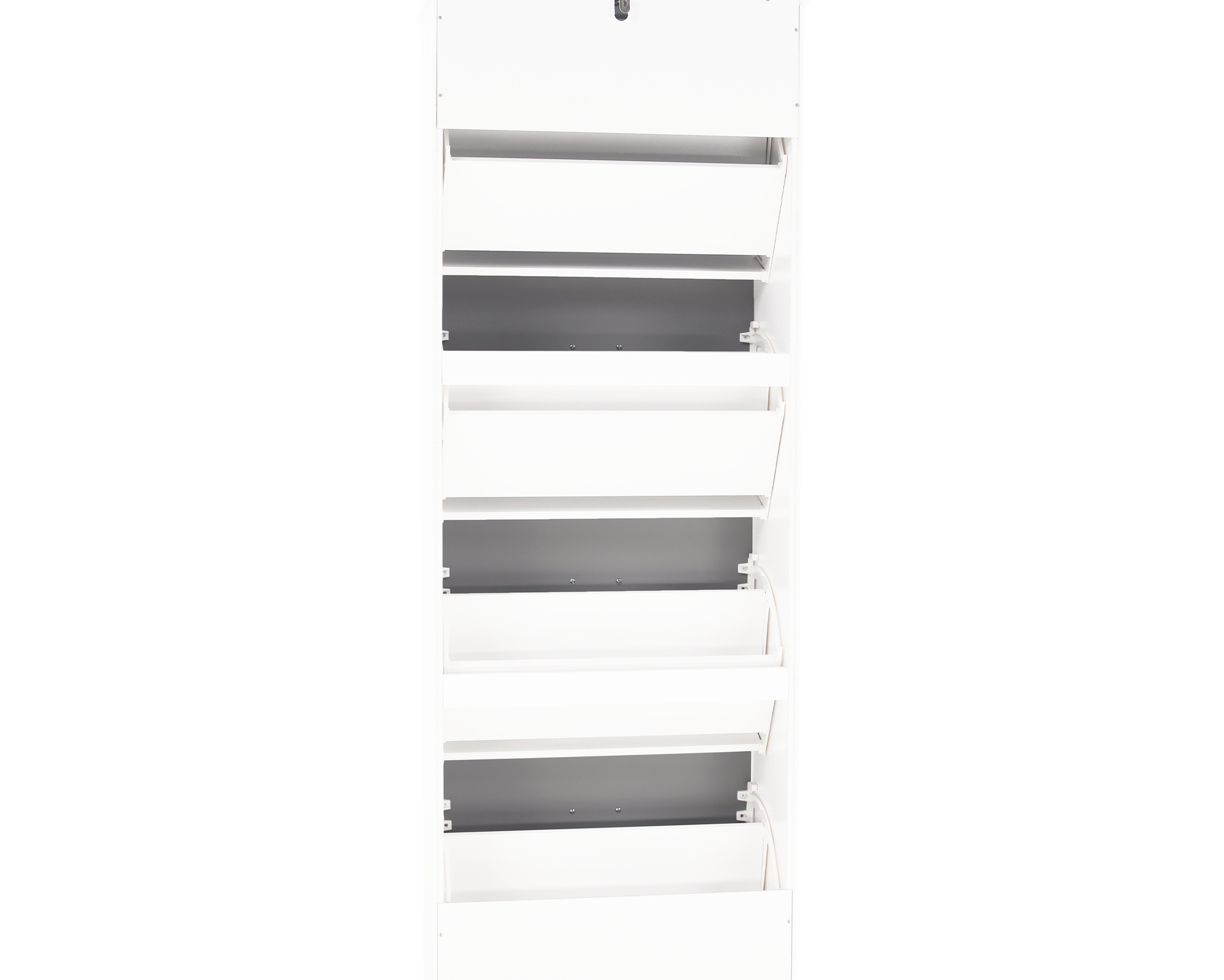 Pantofar SEBER TYP 3, 4 uși, alb/gri, 53,5 cm Kondela