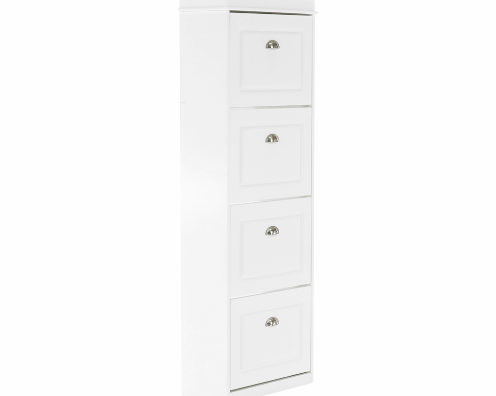 Pantofar SEBER TYP 3, 4 uși, alb, 53,5 cm Kondela