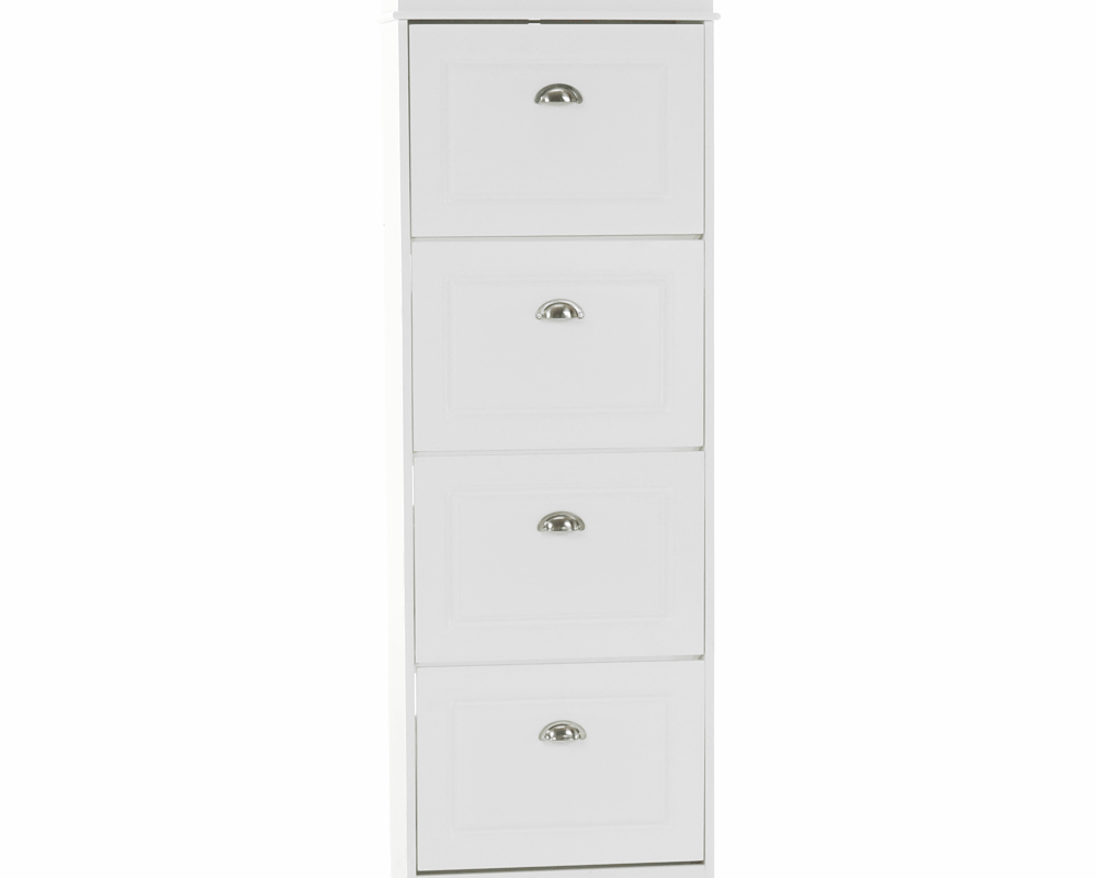 Pantofar SEBER TYP 3, 4 uși, alb, 53,5 cm Kondela