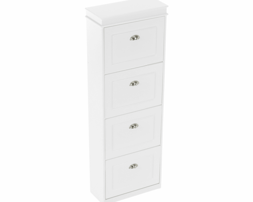 Pantofar SEBER TYP 3, 4 uși, alb, 53,5 cm Kondela