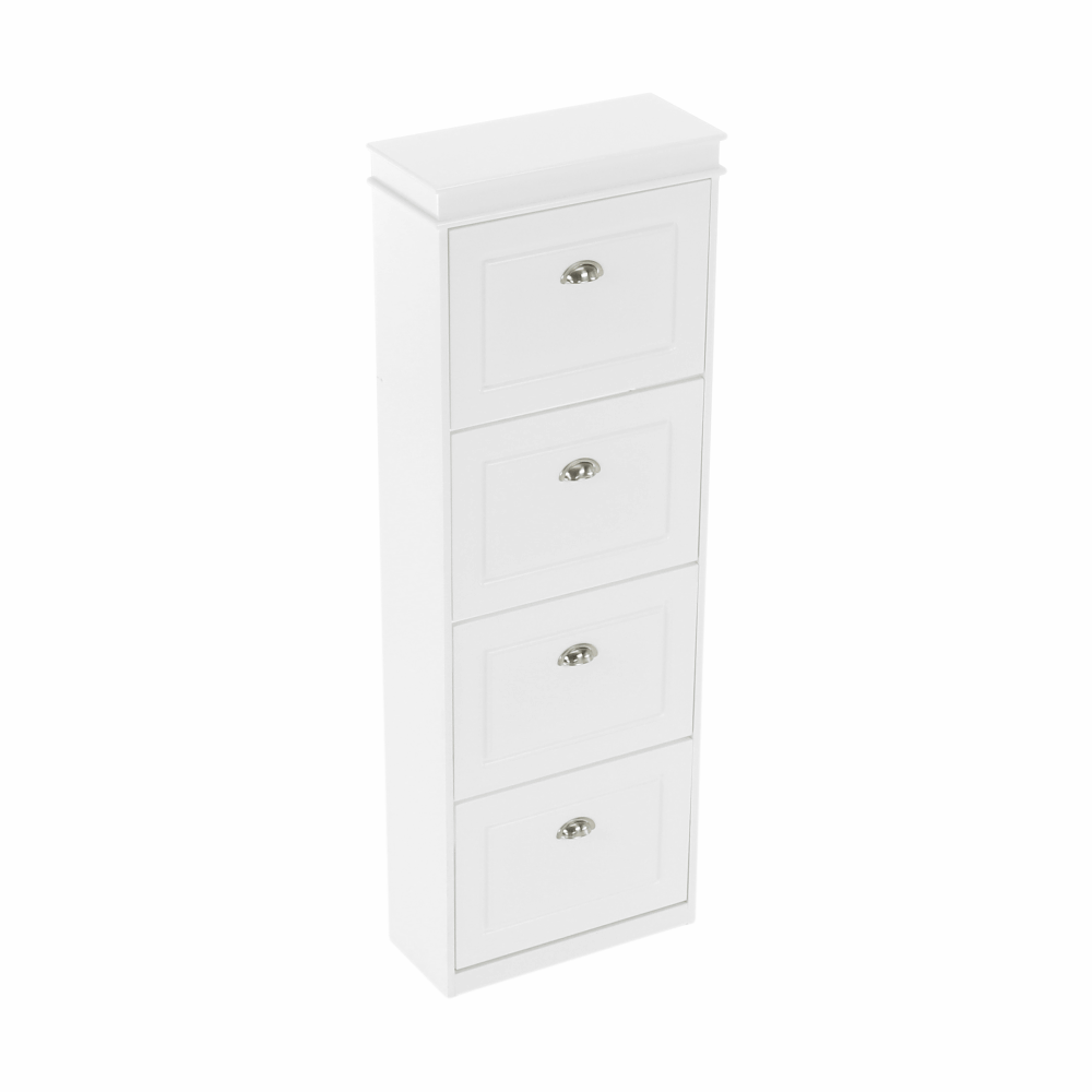Pantofar SEBER TYP 3, 4 uși, alb, 53,5 cm Kondela