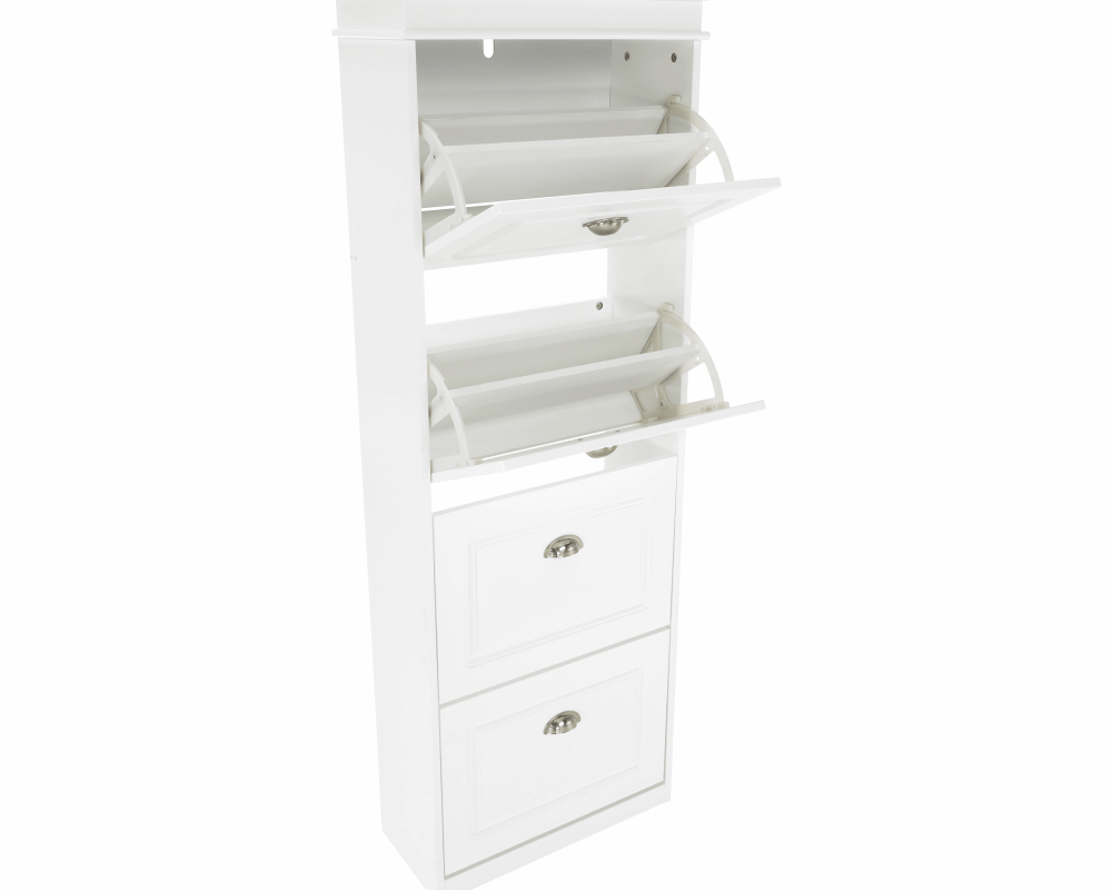 Pantofar SEBER TYP 3, 4 uși, alb, 53,5 cm Kondela