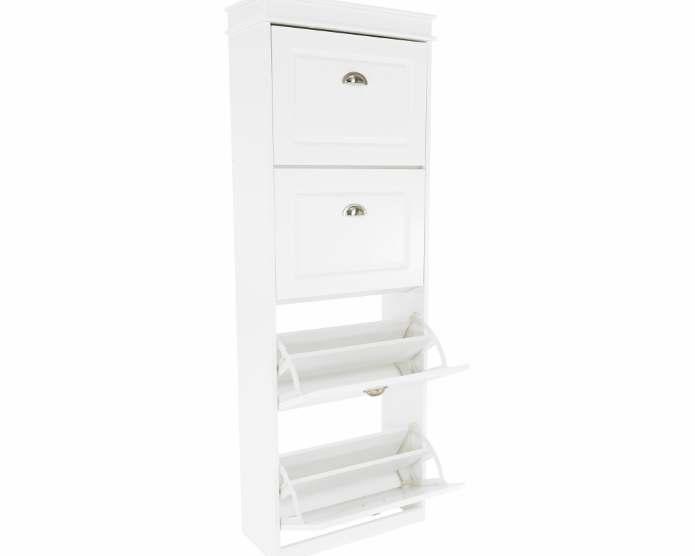 Pantofar SEBER TYP 3, 4 uși, alb, 53,5 cm Kondela