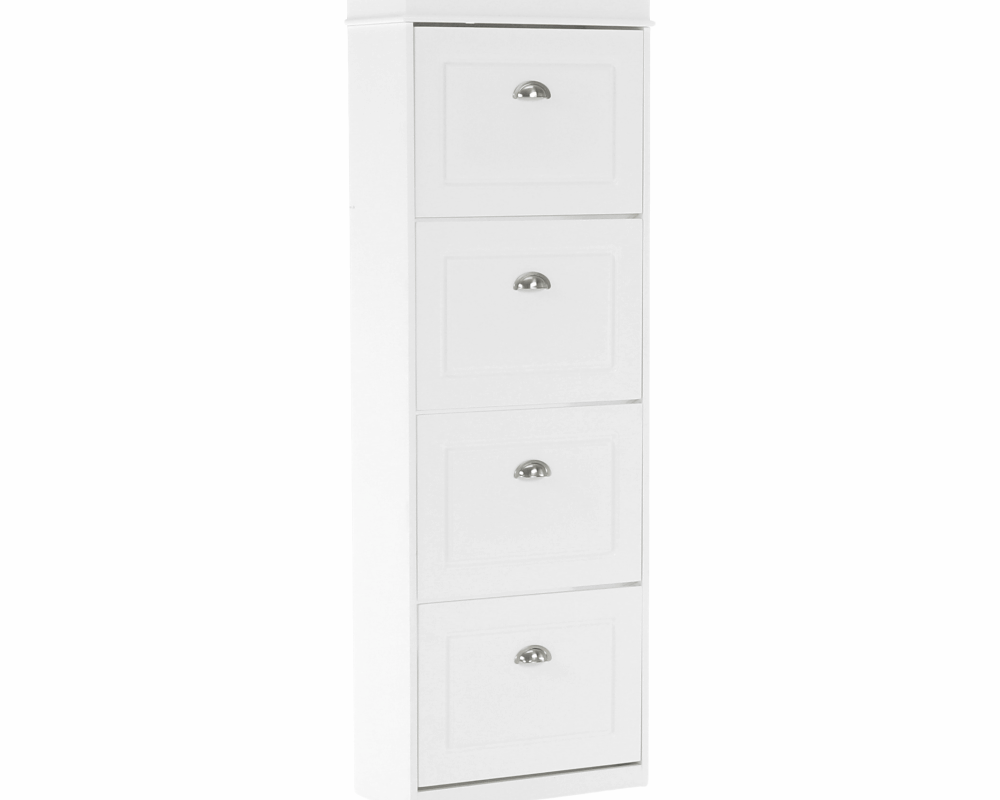 Pantofar SEBER TYP 3, 4 uși, alb, 53,5 cm Kondela