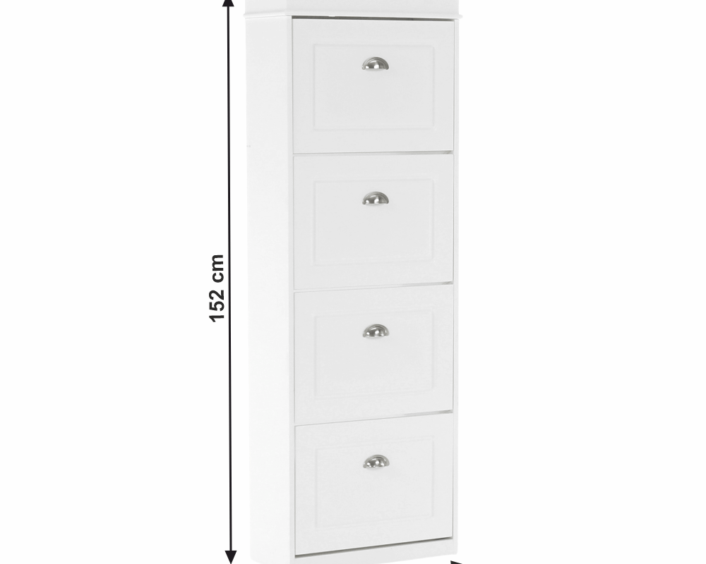 Pantofar SEBER TYP 3, 4 uși, alb, 53,5 cm Kondela
