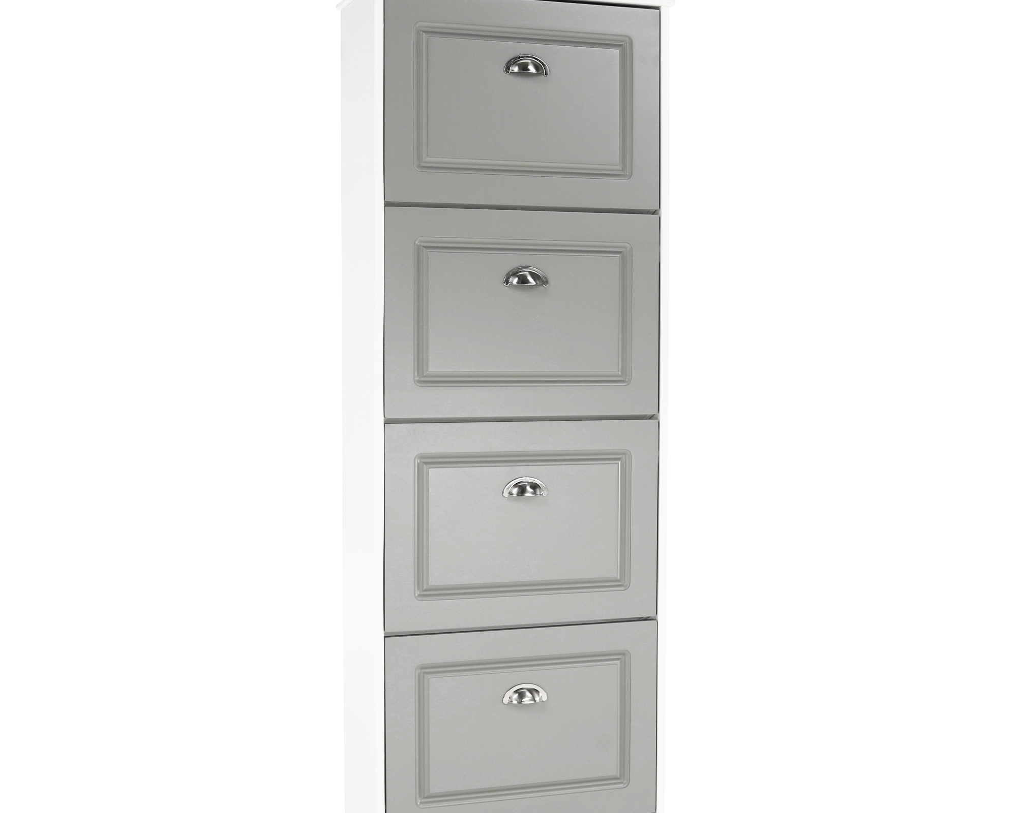 Pantofar SEBER TYP 3, 4 uși, alb/gri, 53,5 cm Kondela