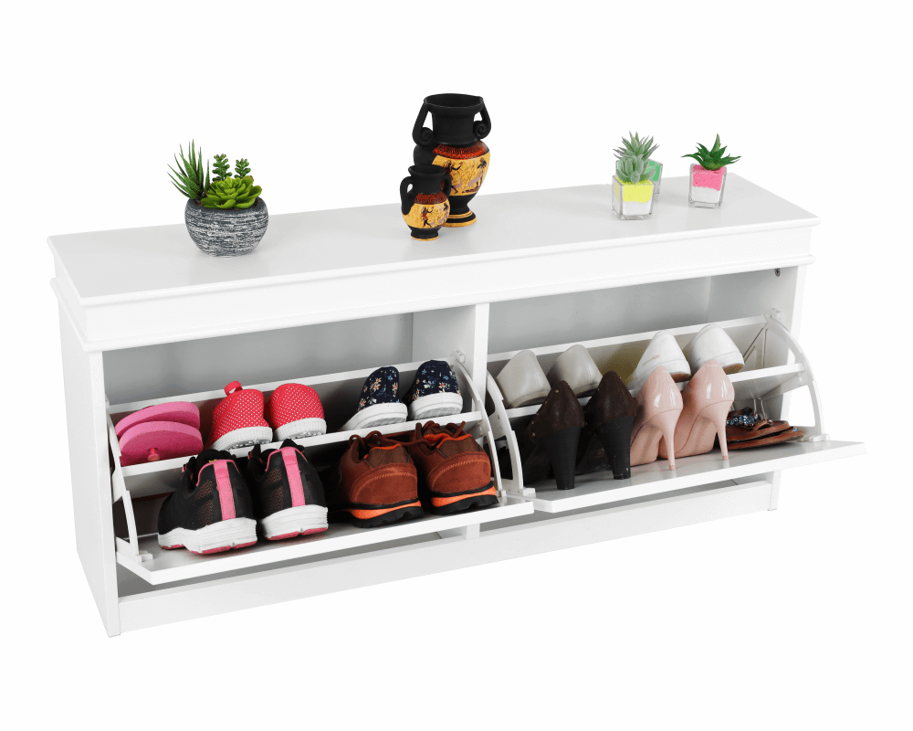 Pantofar SEBER TYP 4, 2 uși, alb, 104 cm Kondela