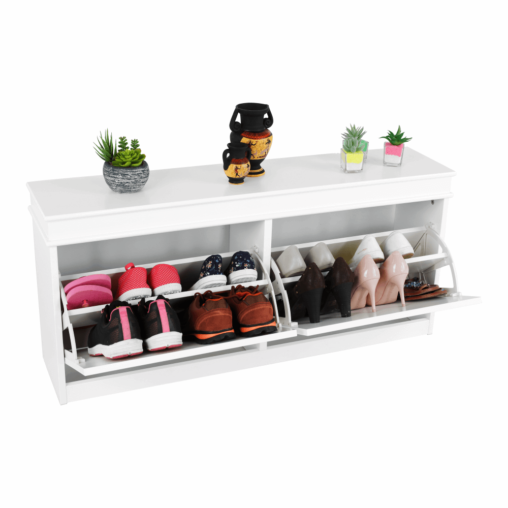 Pantofar SEBER TYP 4, 2 uși, alb, 104 cm Kondela