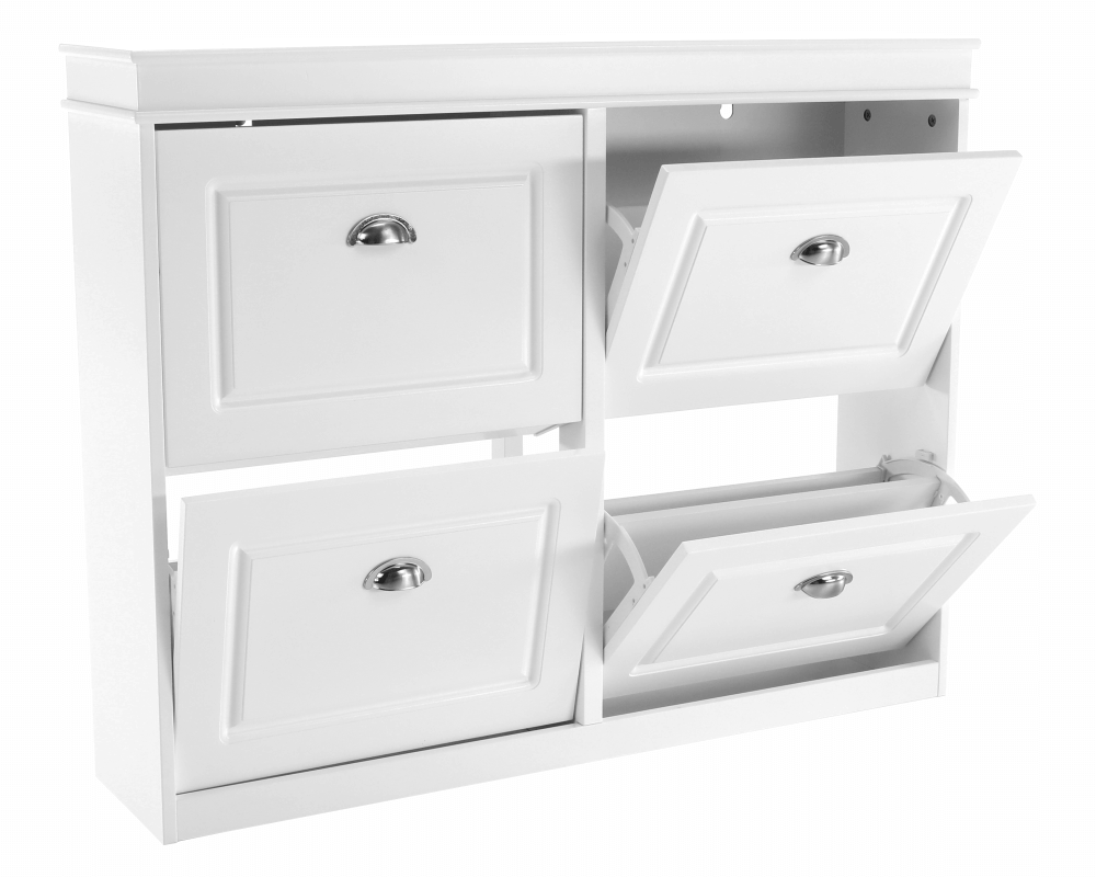 Pantofar SEBER TYP 5, 2 uși, alb, 105 cm Kondela