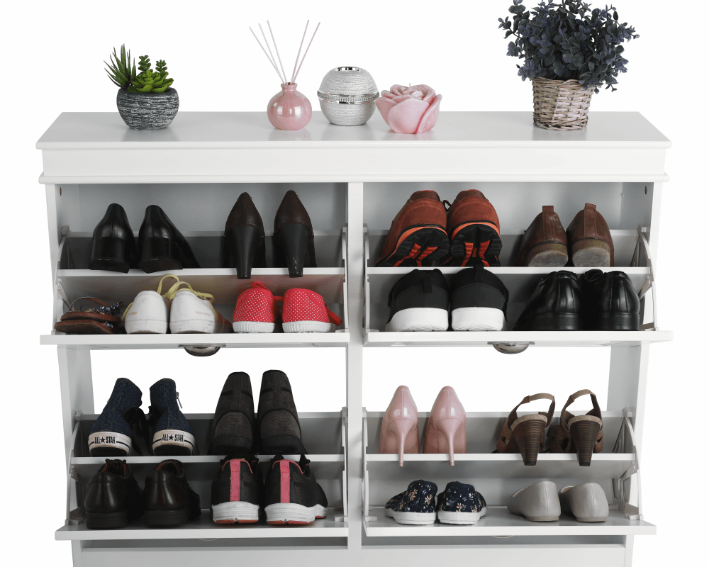 Pantofar SEBER TYP 5, 2 uși, alb, 105 cm Kondela