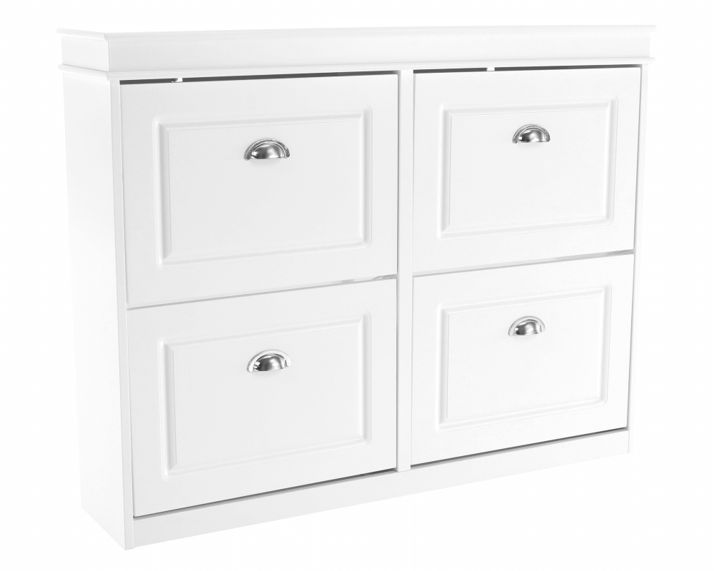 Pantofar SEBER TYP 5, 2 uși, alb, 105 cm Kondela