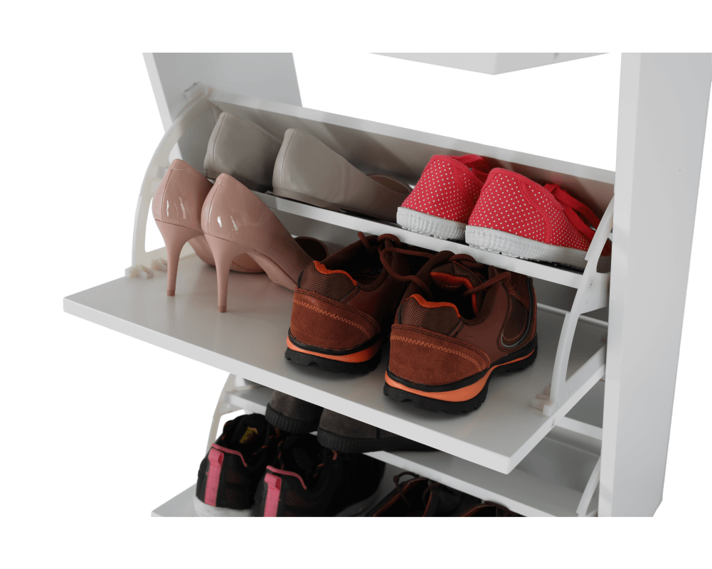Pantofar SEBER TYP 2, 3 uși, alb, 53,5 cm Kondela