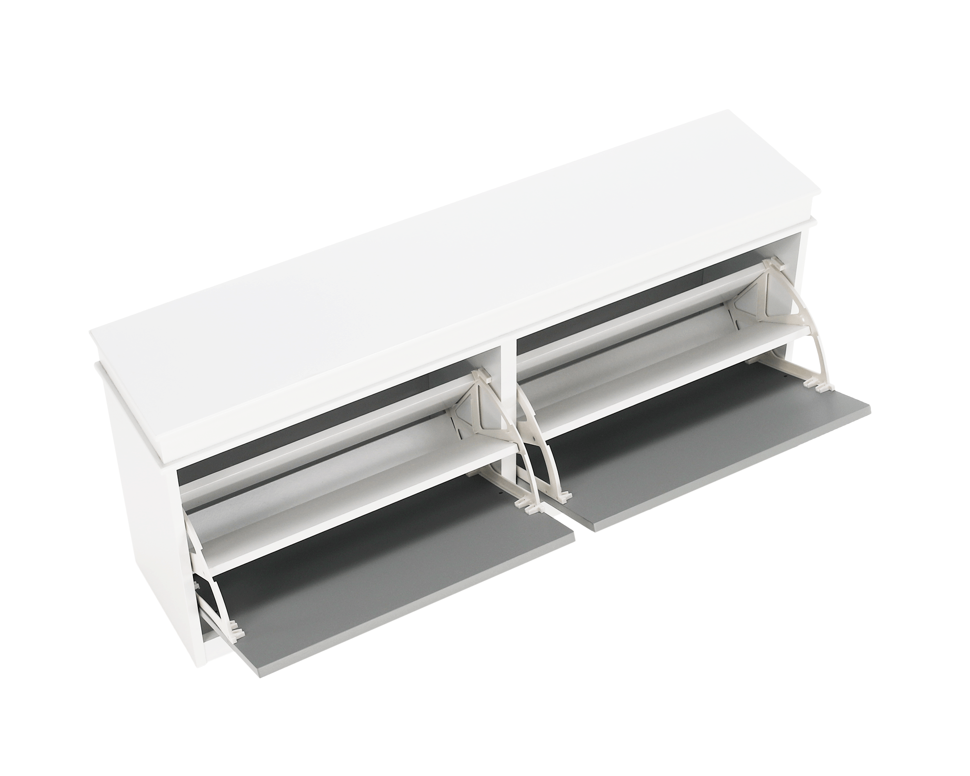 Pantofar SEBER TYP 4, 2 uși, alb/gri, 104 cm Kondela