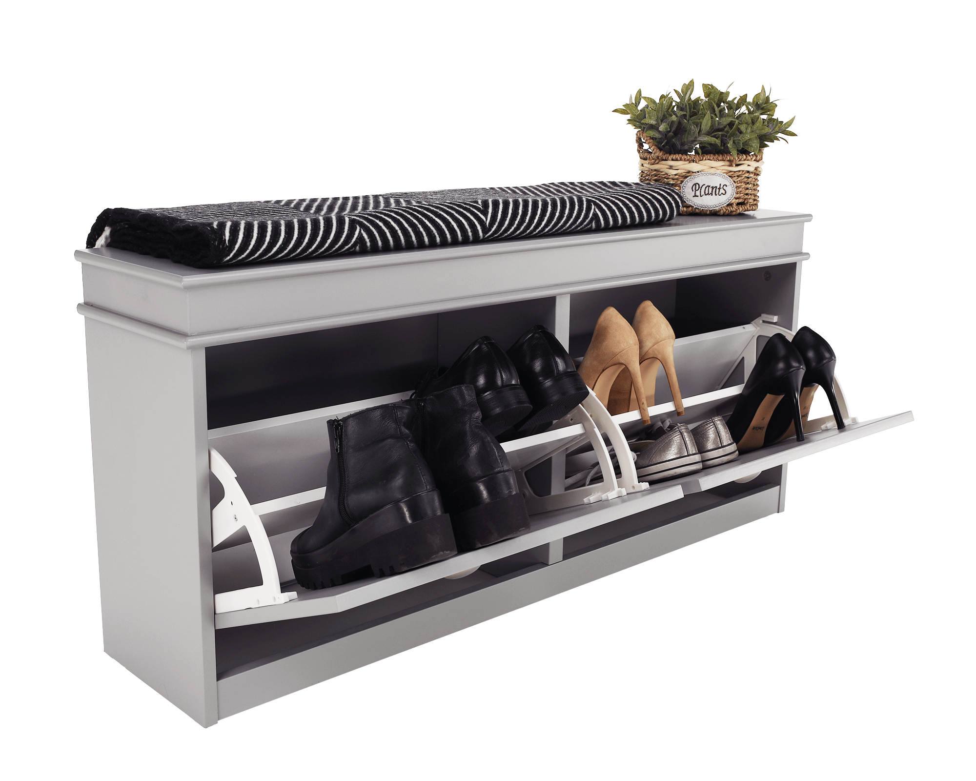 Pantofar SEBER TYP 4, 2 uși, gri, 104 cm Kondela