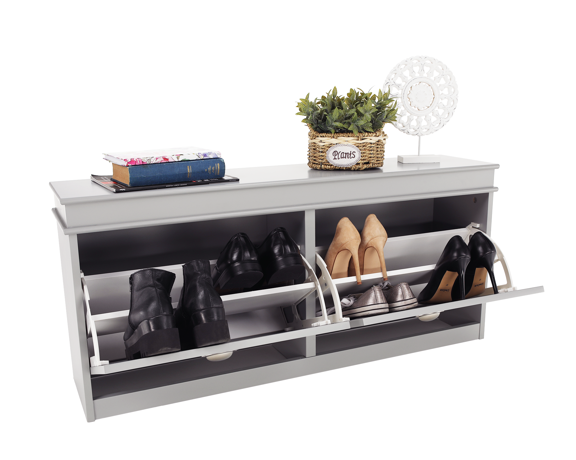 Pantofar SEBER TYP 4, 2 uși, gri, 104 cm Kondela