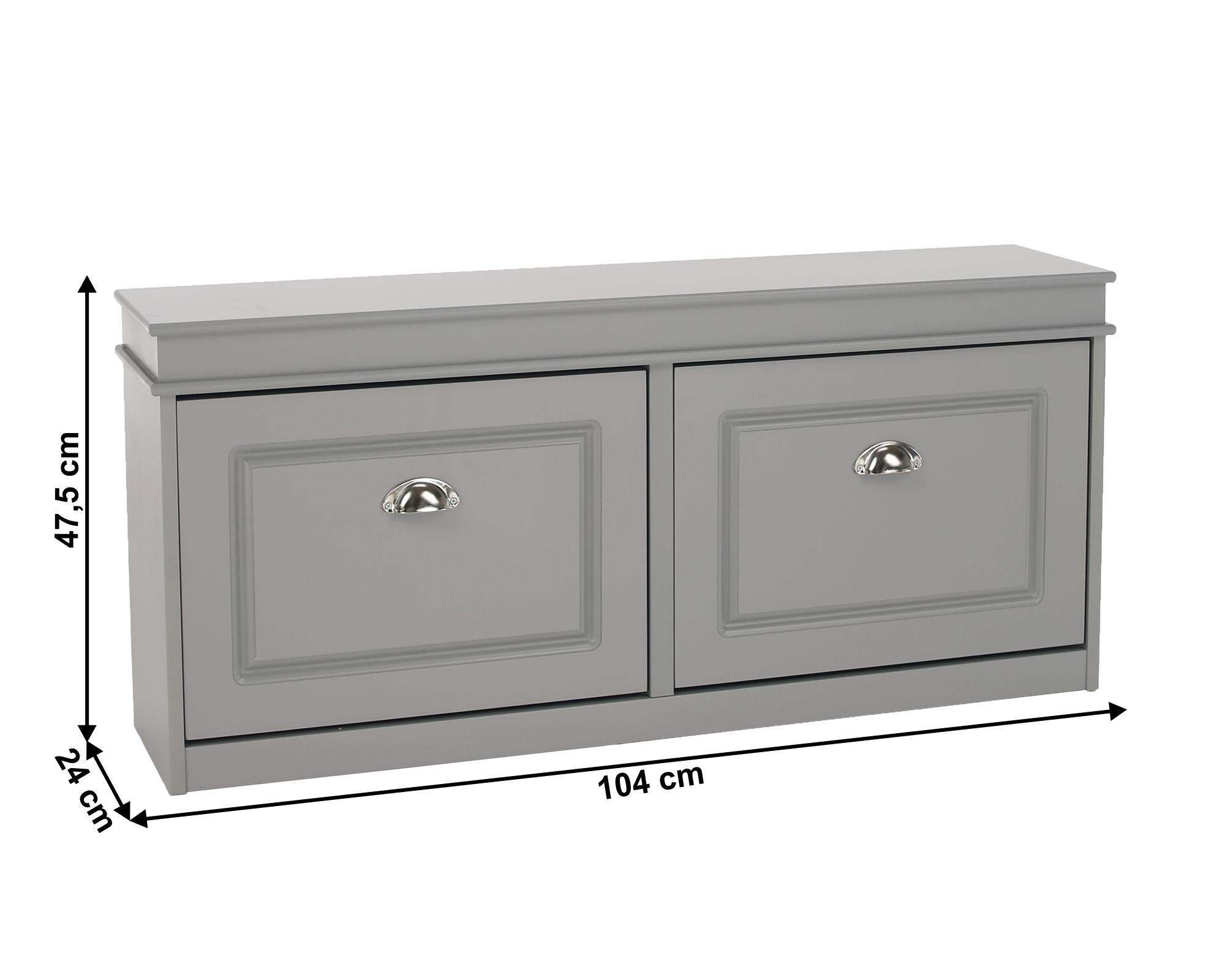 Pantofar SEBER TYP 4, 2 uși, gri, 104 cm Kondela