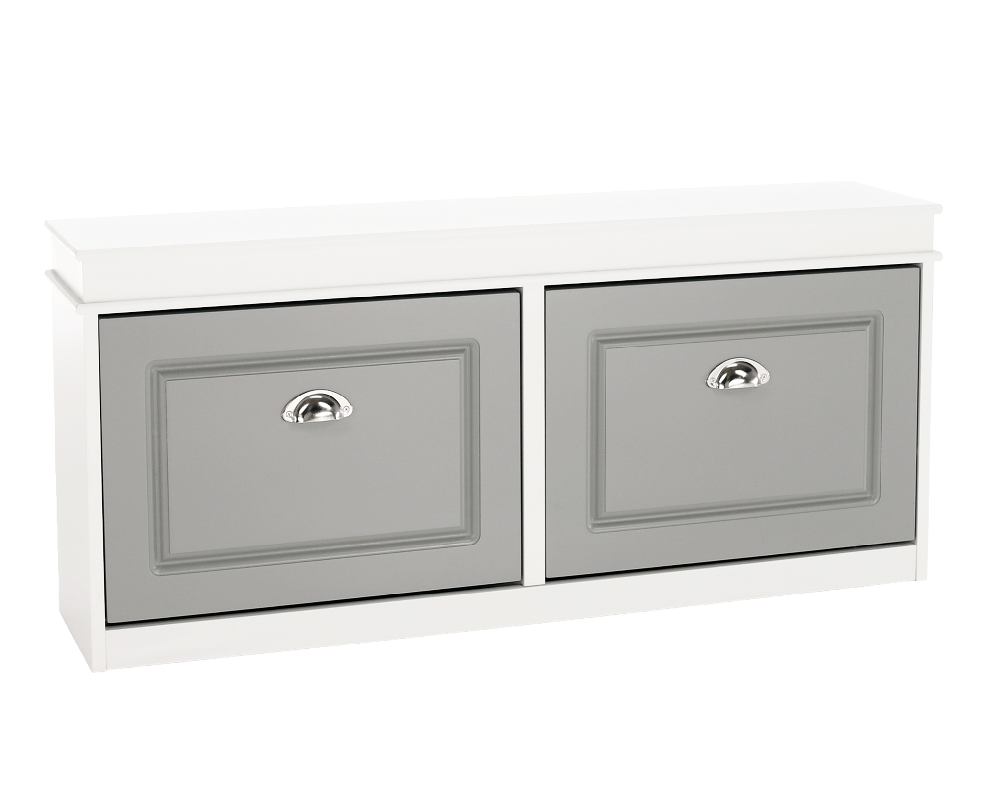 Pantofar SEBER TYP 4, 2 uși, alb/gri, 104 cm Kondela