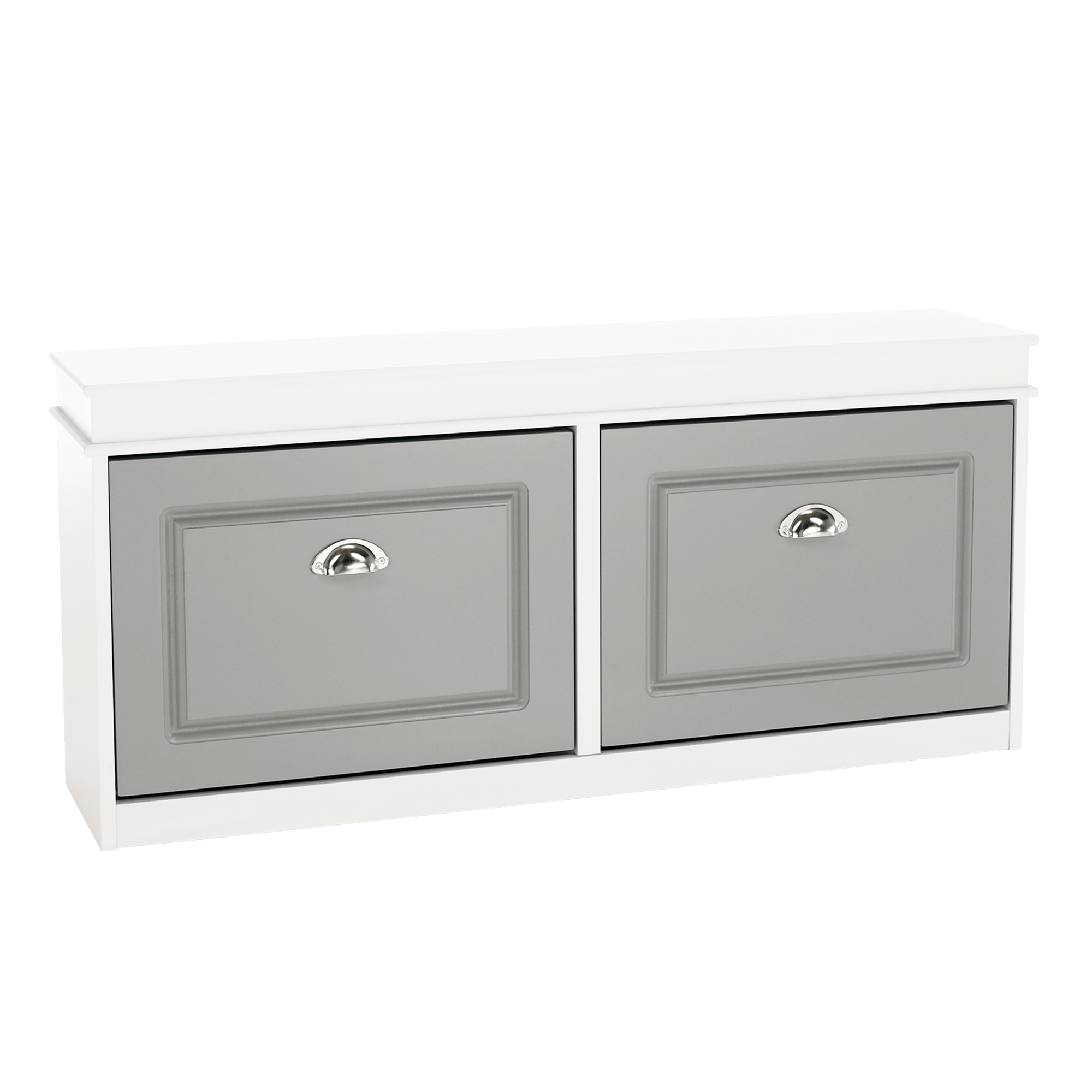 Pantofar SEBER TYP 4, 2 uși, alb/gri, 104 cm Kondela