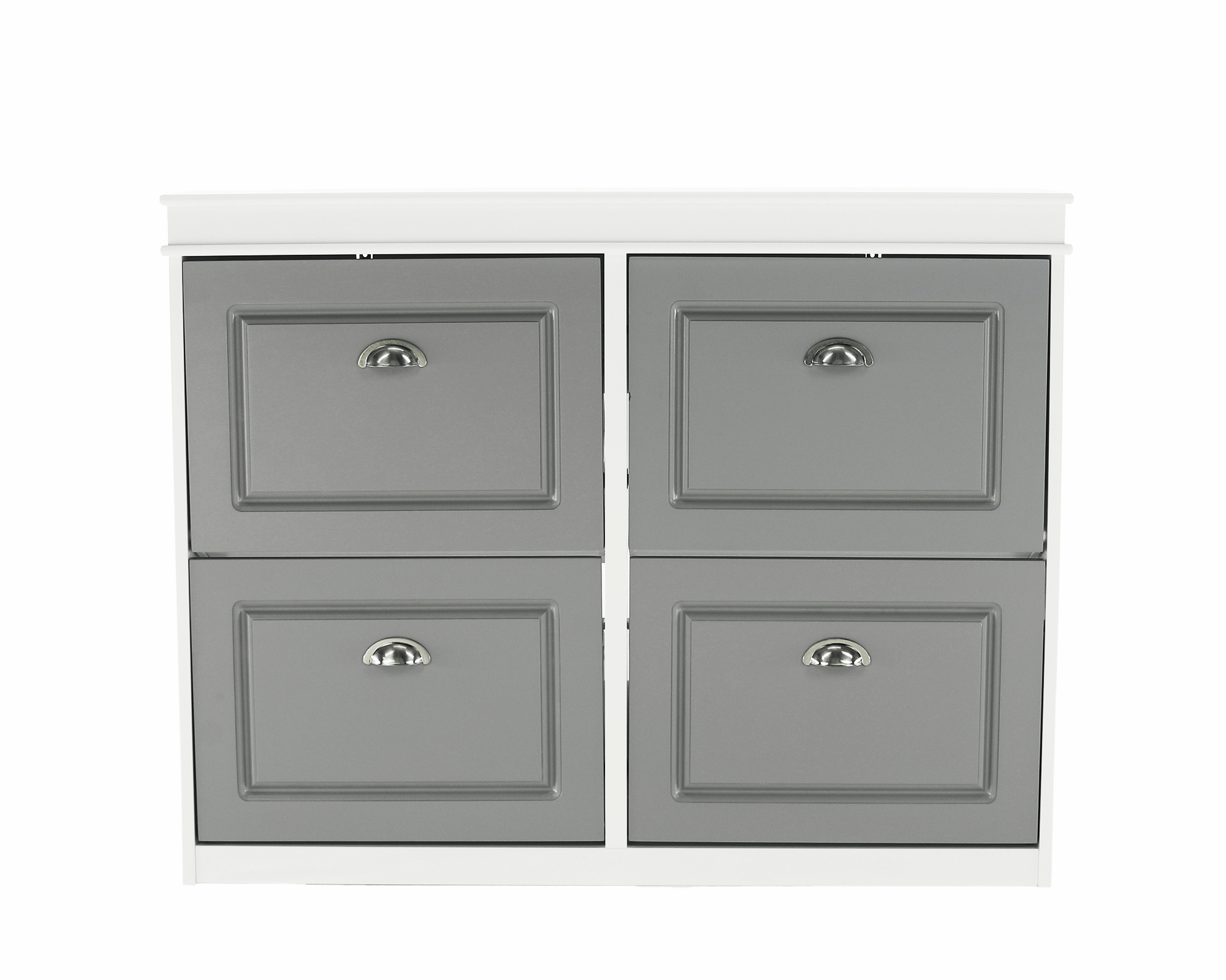 Pantofar SEBER TYP 5, 2 uși, gri/alb, 105 cm Kondela