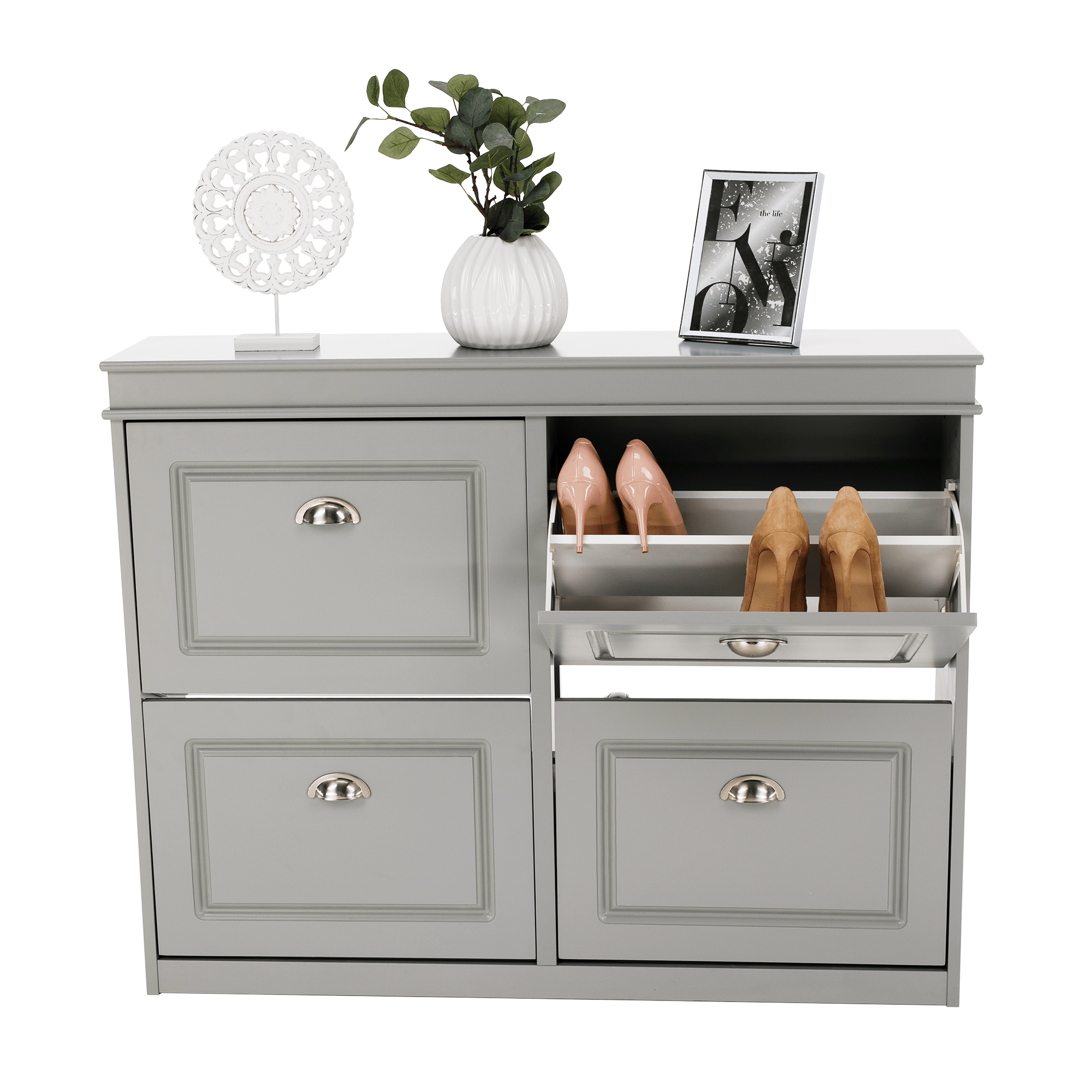 Pantofar SEBER TYP 5, 2 uși, gri, 105 cm Kondela