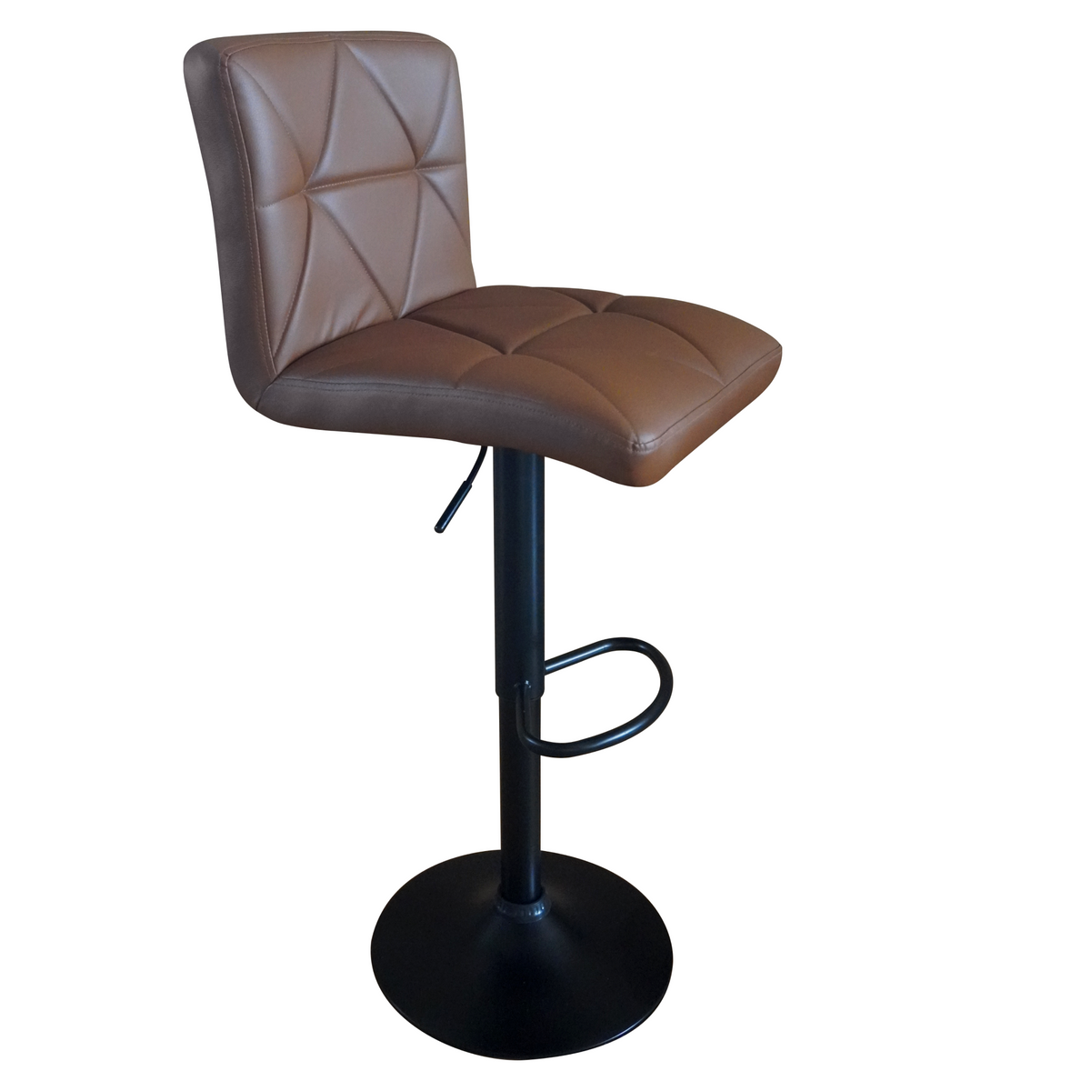 Scaun de bar LOPUD, piele ecologică maro/negru, 43x51x90 cm Kondela