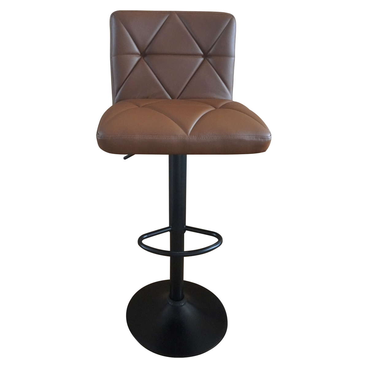 Scaun de bar LOPUD, piele ecologică maro/negru, 43x51x90 cm Kondela