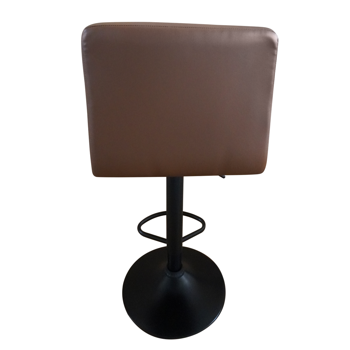 Scaun de bar LOPUD, piele ecologică maro/negru, 43x51x90 cm Kondela