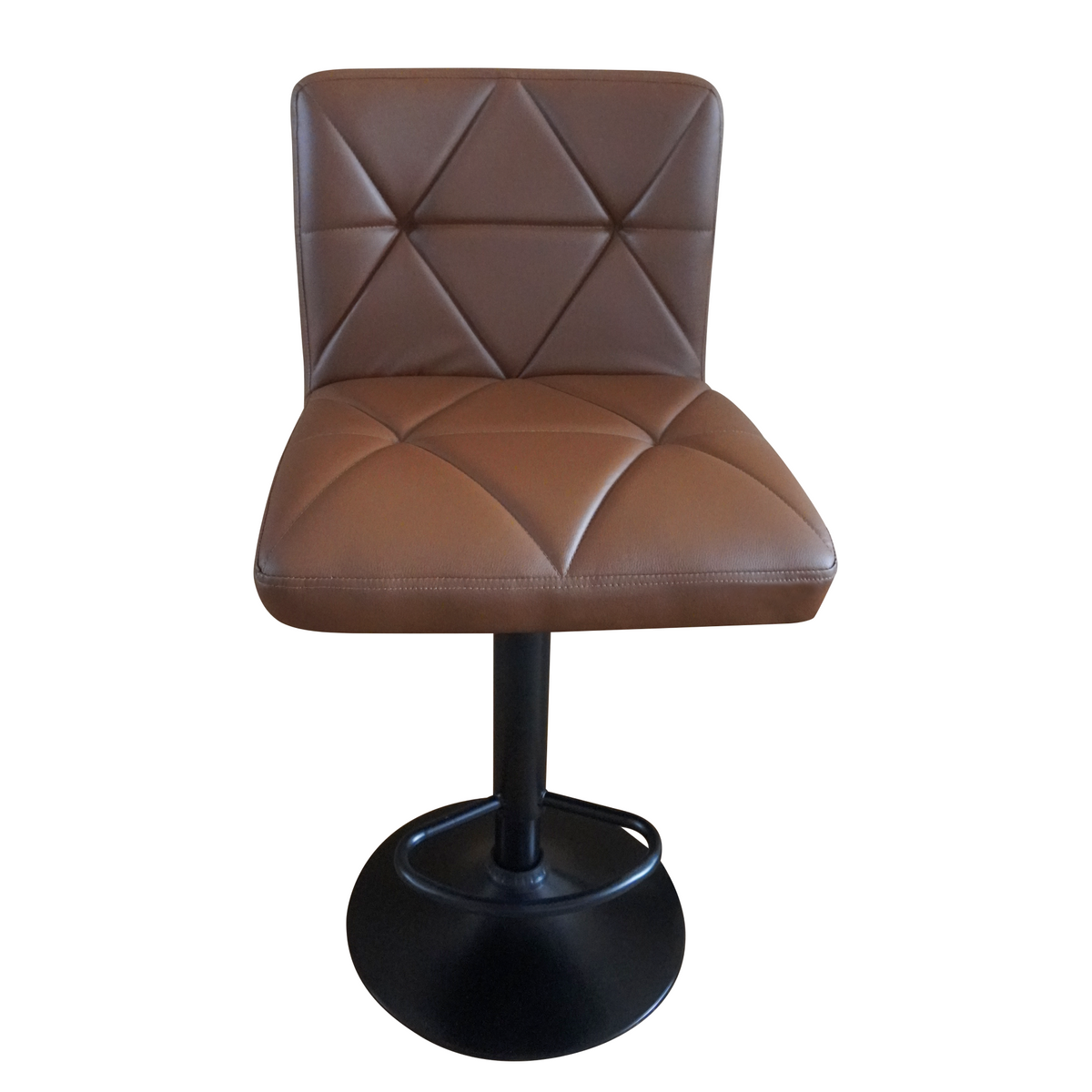 Scaun de bar LOPUD, piele ecologică maro/negru, 43x51x90 cm Kondela