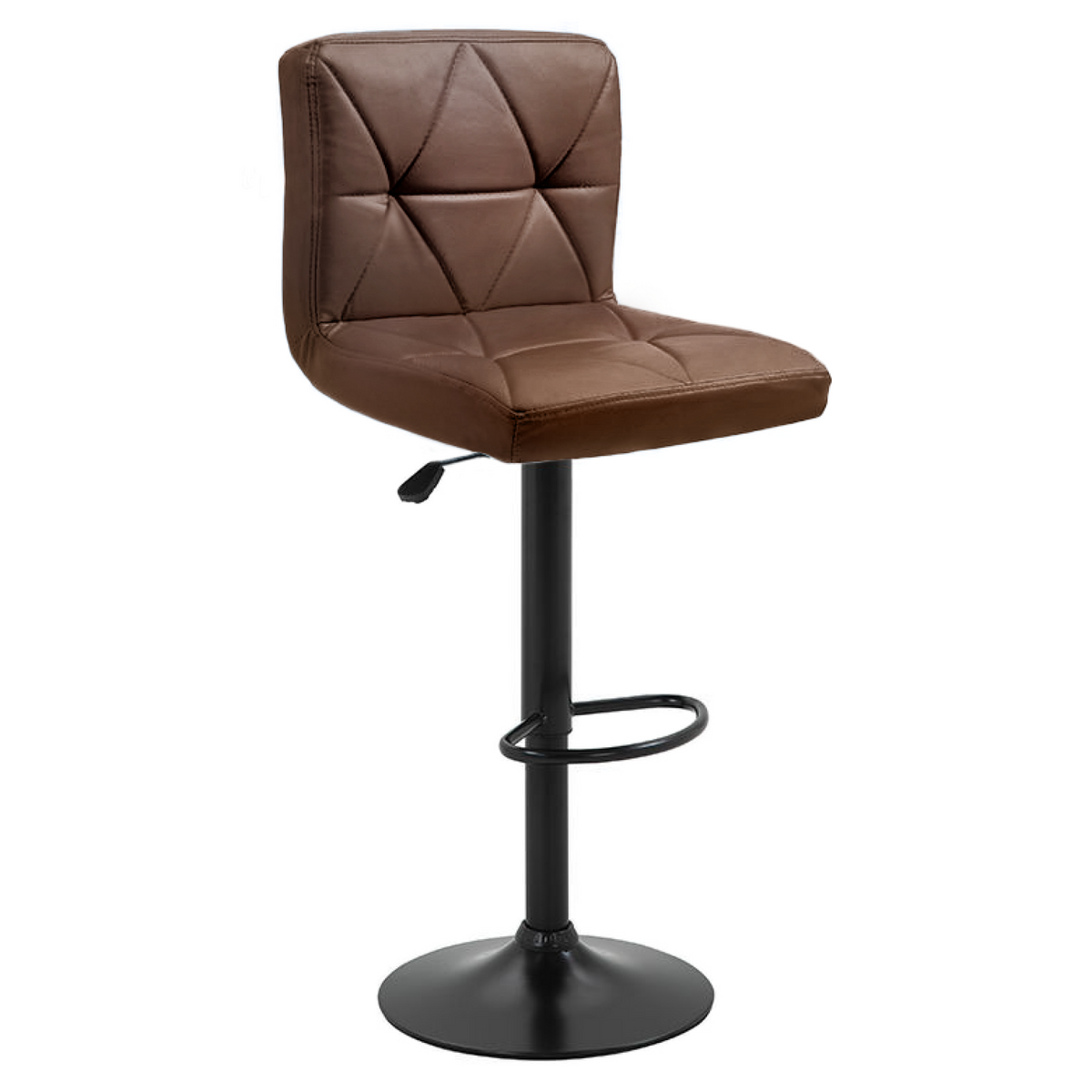 Scaun de bar LOPUD, piele ecologică maro/negru, 43x51x90 cm Kondela