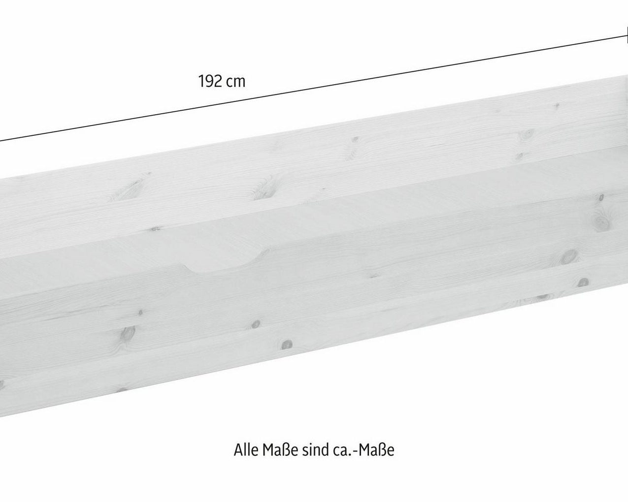 Sertar pat Kero din lemn masiv si MDF, alb, 192 cm lungime Arboteca
