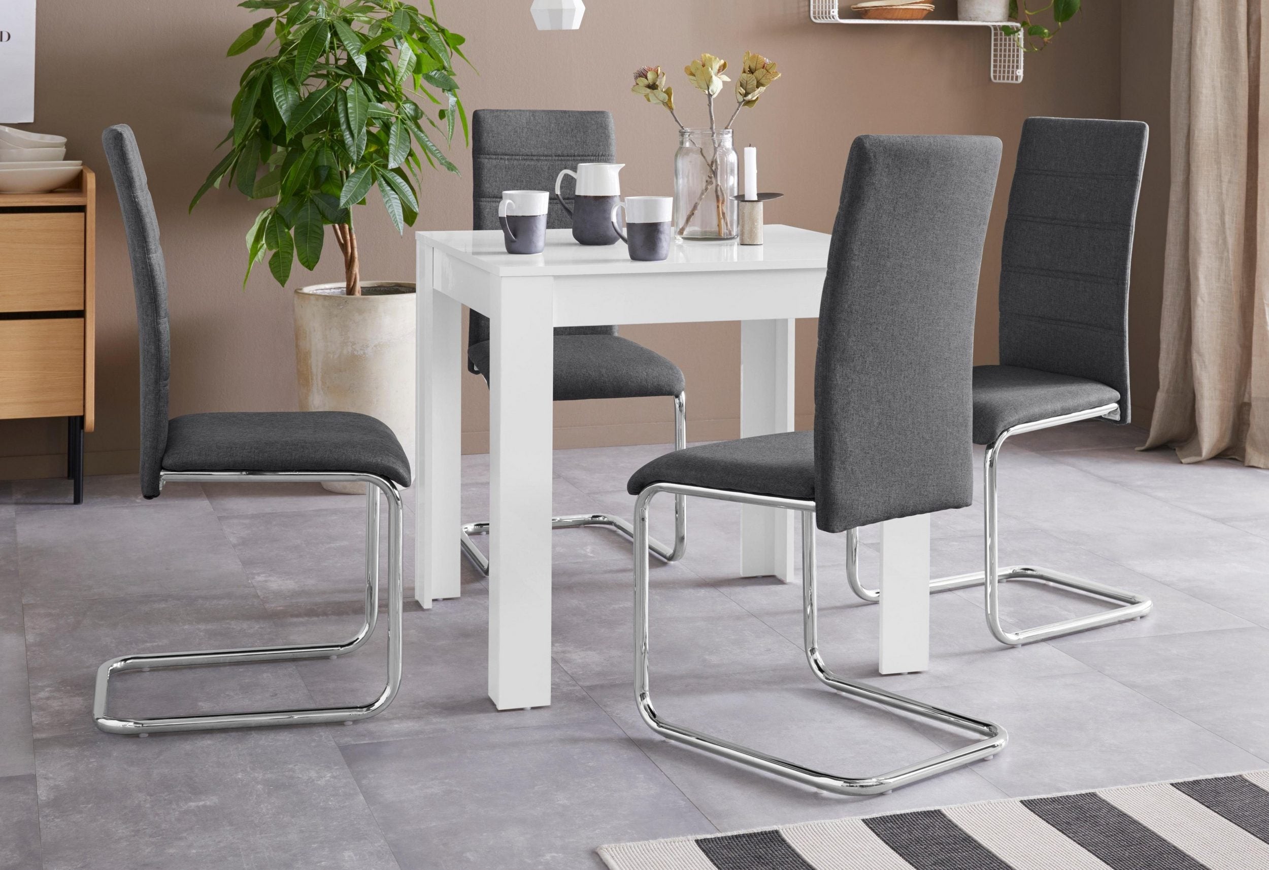 Set Dining Doris, 4 scaune, 1 masa 120 cm latime Arboteca