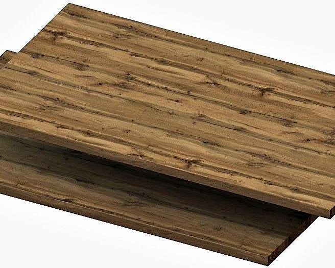 Rafturi pentru dulap, stejar salbatic, 82.6 cm latime, set 2 bucati Arboteca