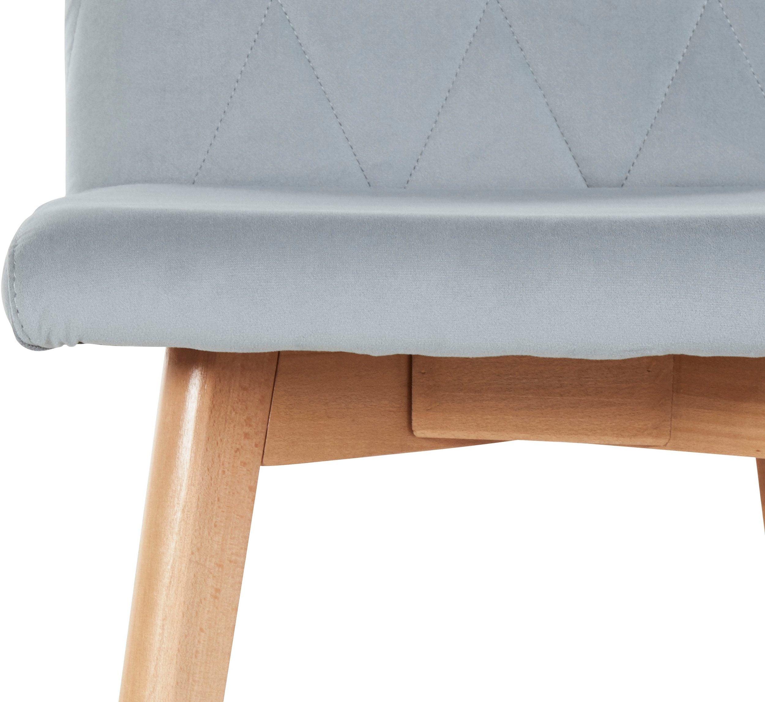 Set de 2 scaune tapitate Brest, Catifea, Gri Arboteca