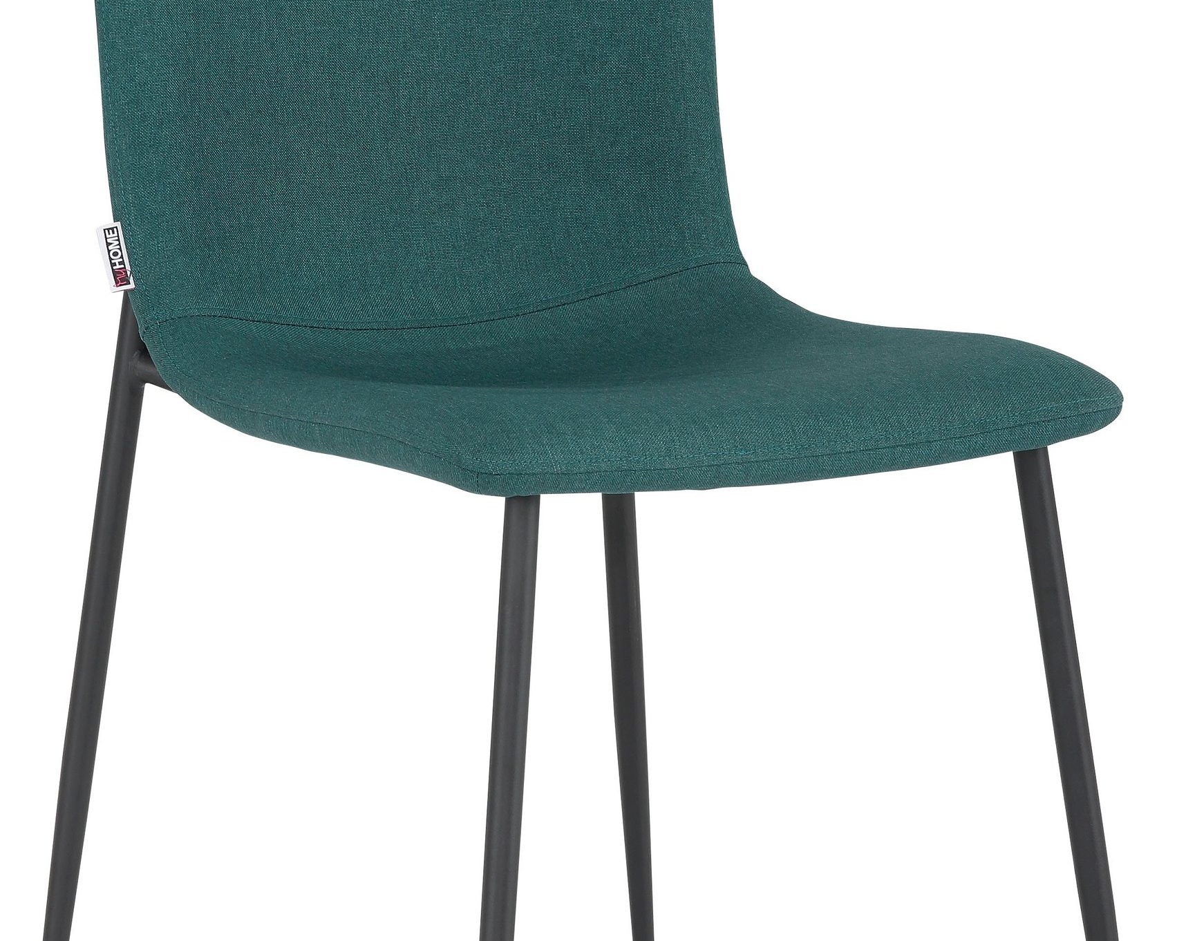 Set 2 scaune tapitate Gianna, cadru metalic negru, material tesut, verde Arboteca