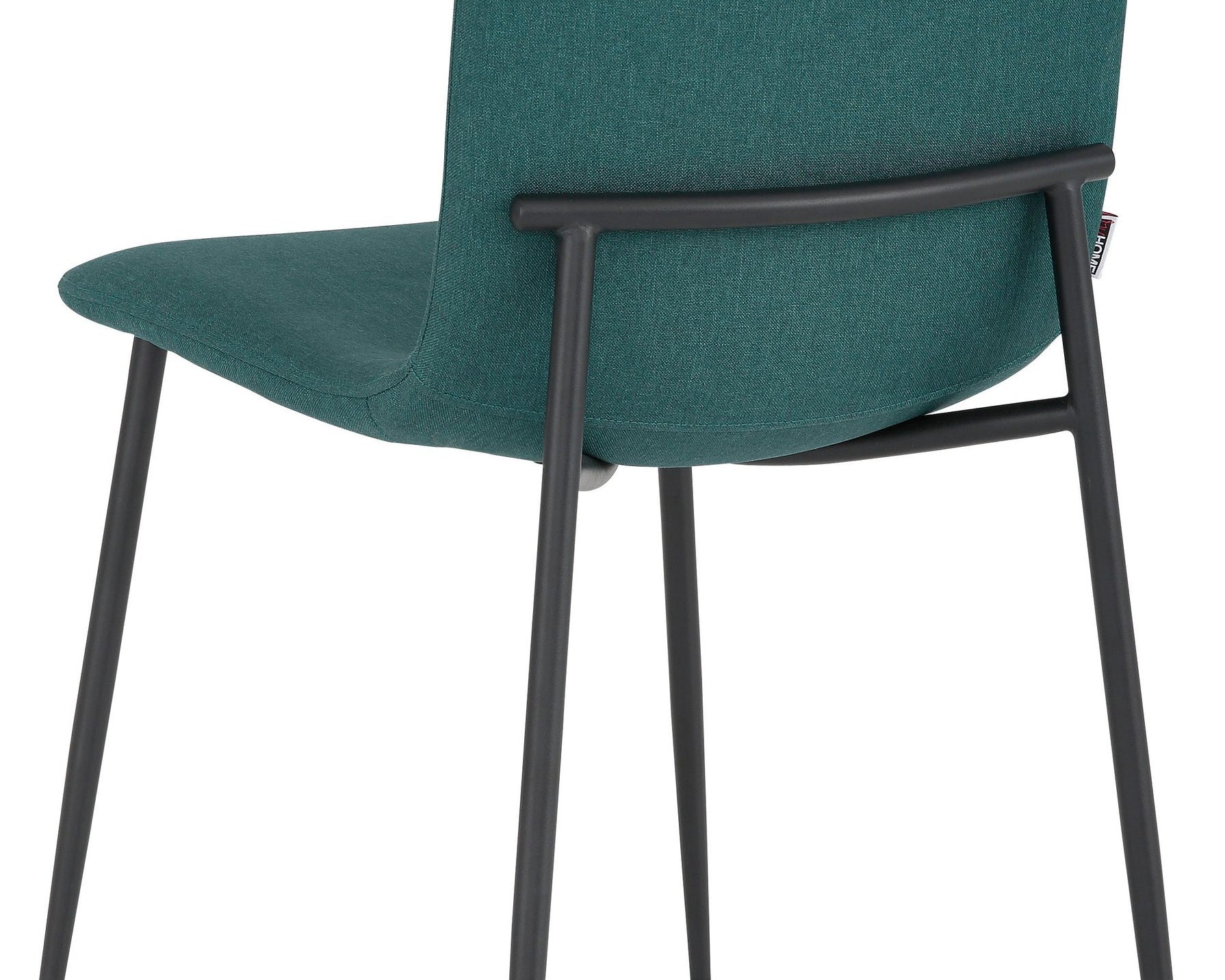 Set 2 scaune tapitate Gianna, cadru metalic negru, material tesut, verde Arboteca