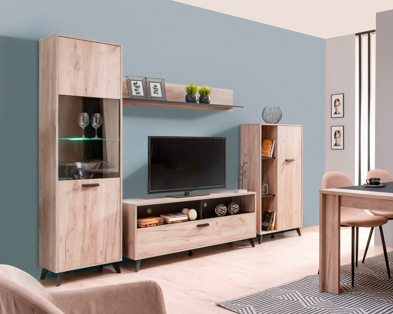 Set living Umbria, PAL, Stejar Somona, 257 cm Arboteca