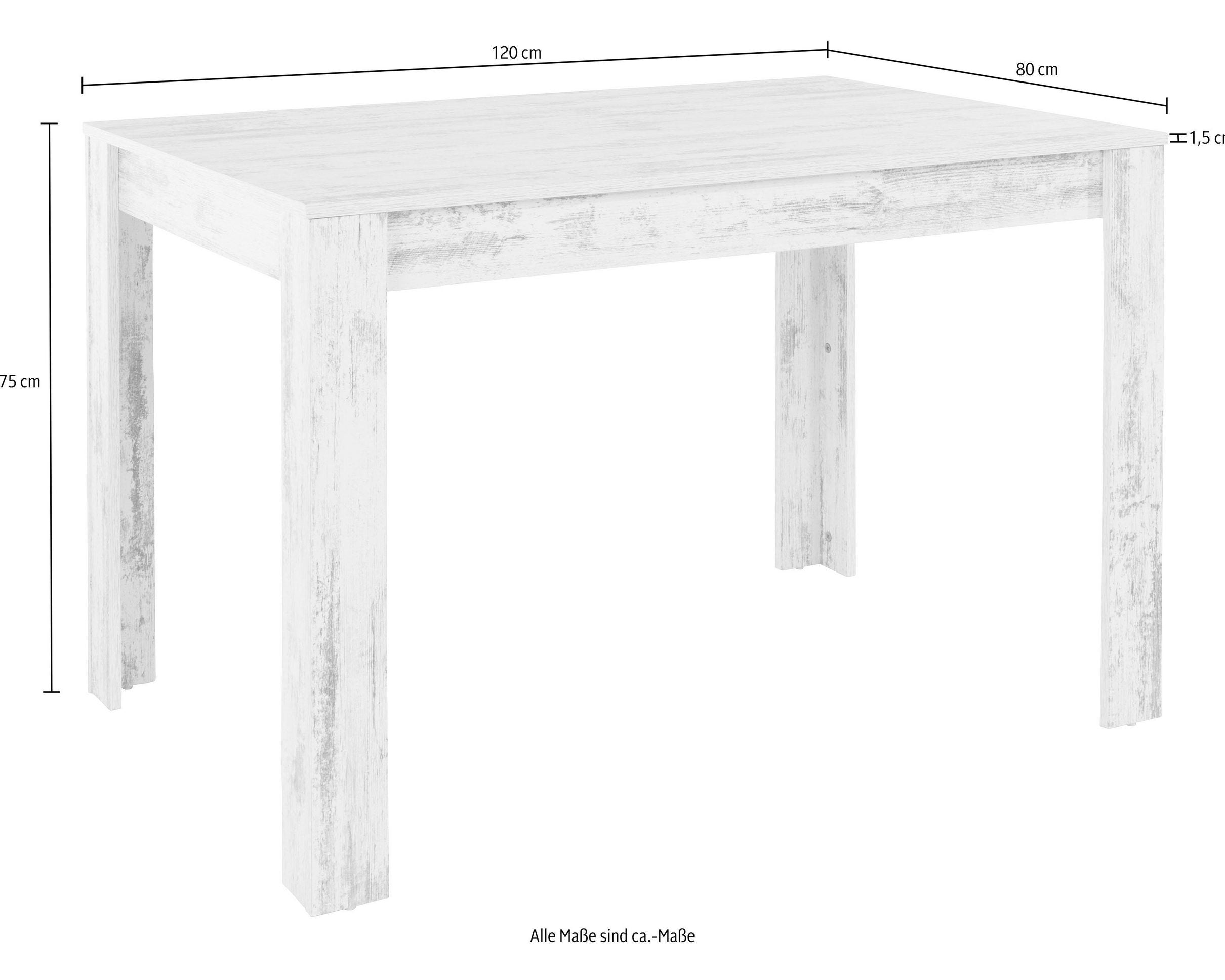 Masă dining, blat pătrat, 120 cm Arboteca